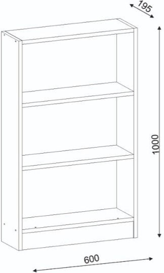 Βιβλιοθήκη Cella Λευκή 60x19.5x100εκ.