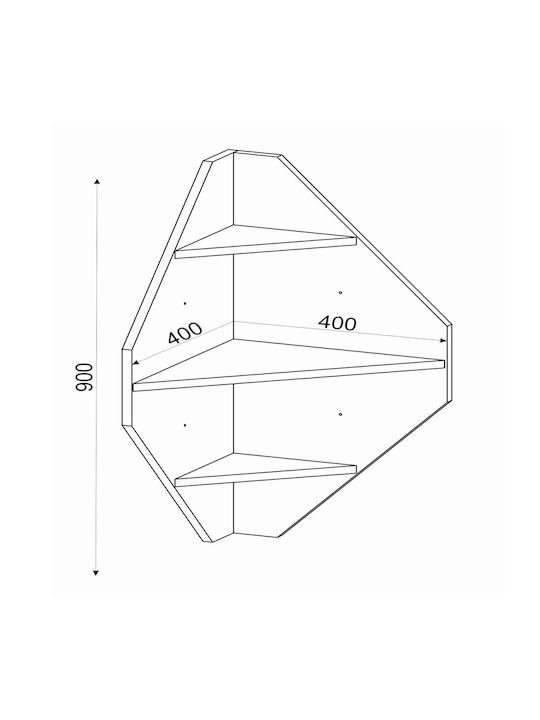 Ъглова Поставка Стенен Кафяв 40x40x90см.