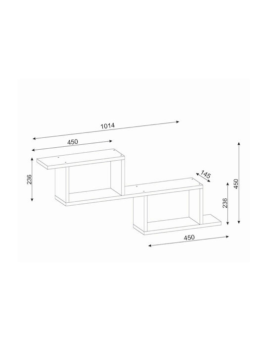 Raft Perete Alb 101x24x45cm