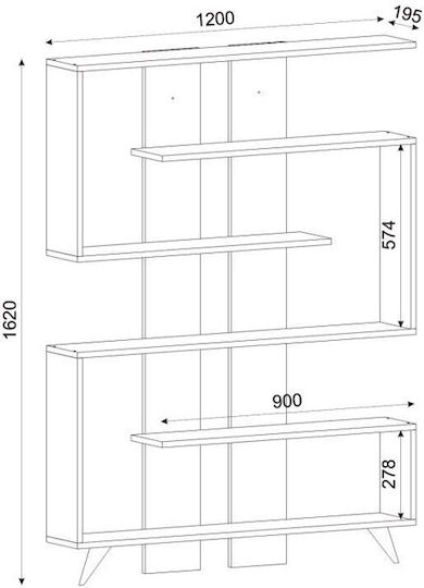 Bibliothek Weiß 62x20x120cm