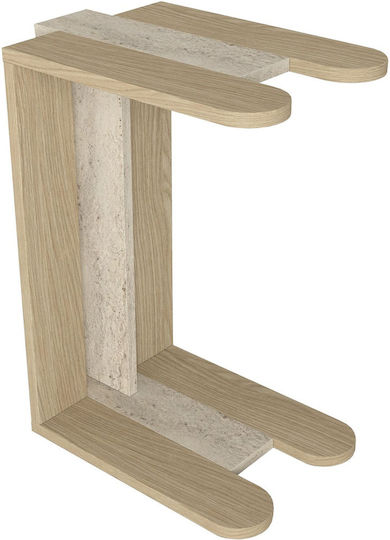 Masă Laterală Rectangulară Din Lemn Travertine Lățime 30xLungime 45xÎnălțime 58.6 cm