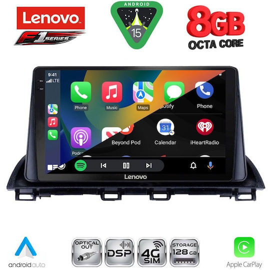Lenovo Ηχοσύστημα Αυτοκινήτου για Mazda 3 2014-2019 (Bluetooth/USB/WiFi/GPS/Apple-Carplay/Android-Auto) με Οθόνη Αφής 9"
