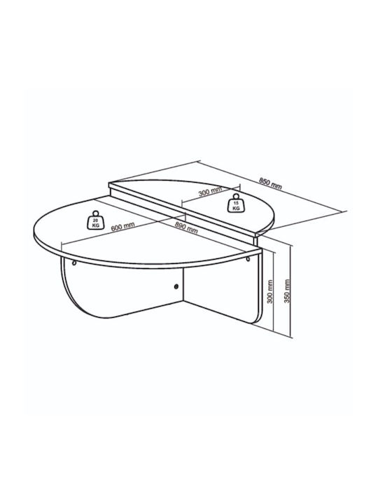 Rundes Zentral Kaffeetisch Nilvia Holz Sapphire M90xL85xH35cm