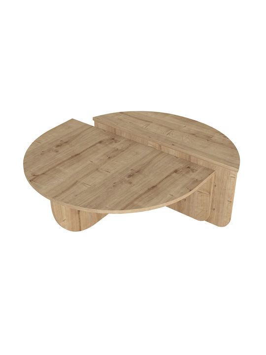 Rundes Zentral Kaffeetisch Nilvia Holz Sapphire M90xL85xH35cm