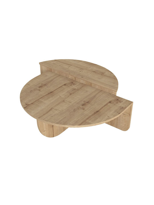 Rundes Zentral Kaffeetisch Nilvia Holz Sapphire M90xL85xH35cm