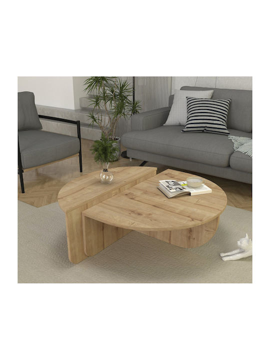 Rundes Zentral Kaffeetisch Nilvia Holz Sapphire M90xL85xH35cm