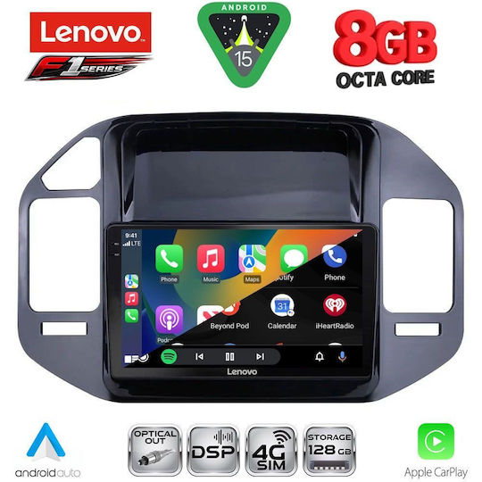 Lenovo Car Audio System for Mitsubishi Pajero 1999-2006 (Bluetooth/USB/WiFi/GPS/Apple-Carplay/Android-Auto) with Touch Screen 9"