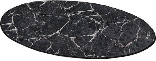 UnicUtil Αντιολισθητικό Πατάκι Μπάνιου Οβάλ 359CHL4359 Black 80x120εκ.