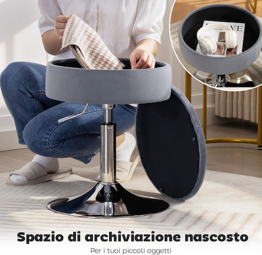 Stool Bar Bistro with Adjustable Height Gray 39x39x65cm