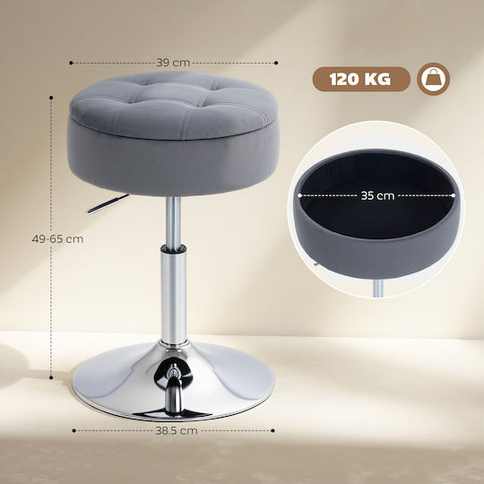 Stool Bar Bistro with Adjustable Height Gray 39x39x65cm