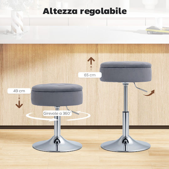 Stool Bar Bistro with Adjustable Height Gray 39x39x65cm