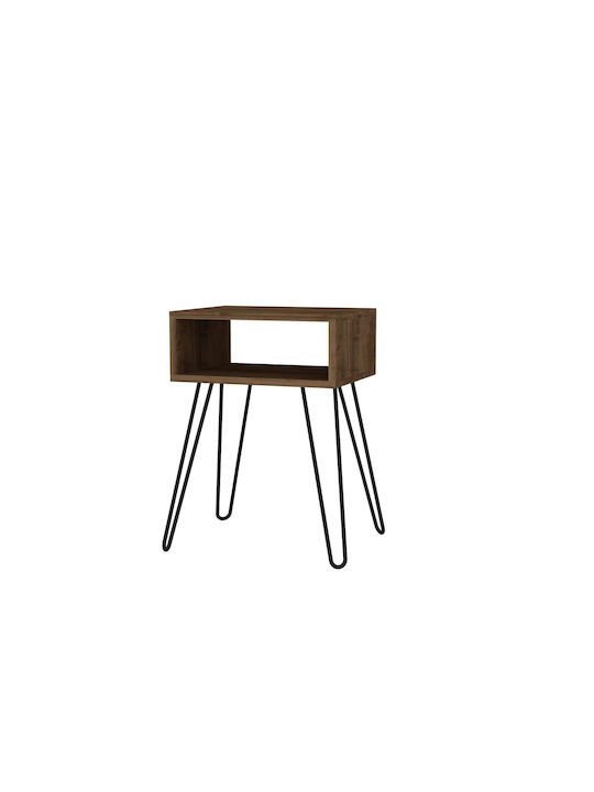 Κομοδίνο Modera Ξύλινο με Μεταλλικά Πόδια Καφέ 45x35x63.1cm