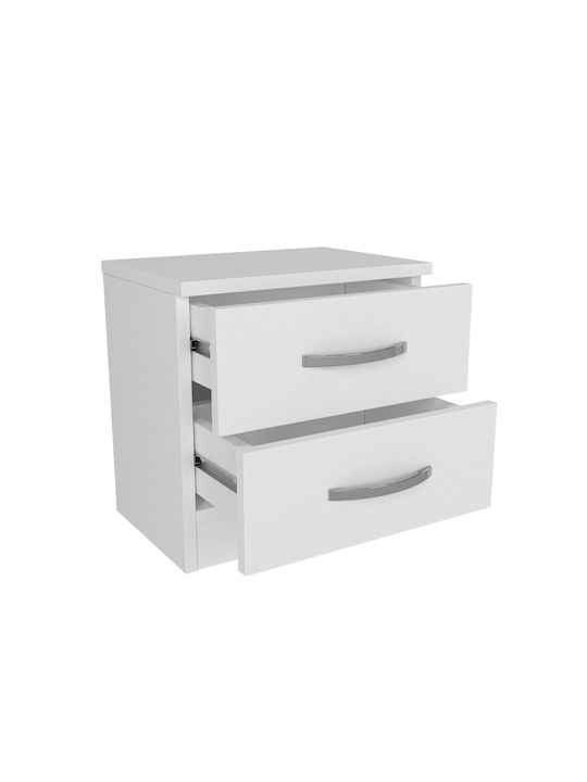Κομοδίνο Ξύλινο Λευκό 40x40x28.2cm UUNOP13