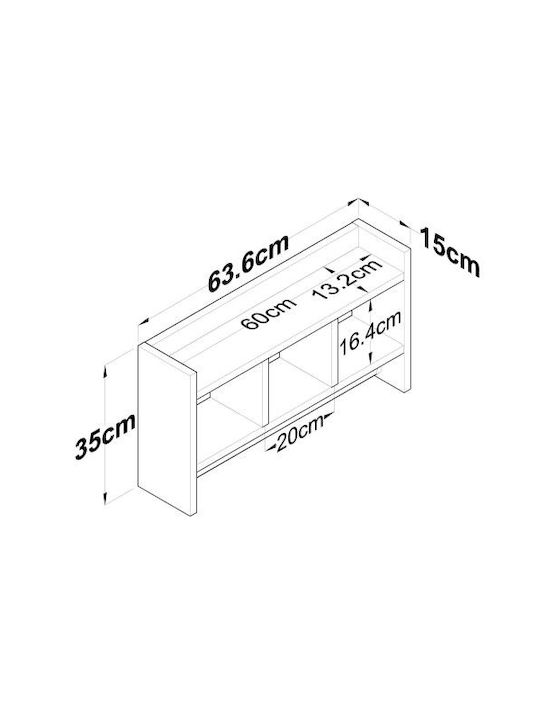 UnicUtil Raft De Perete 63.6x35x15cm Alb