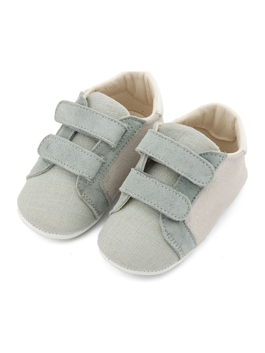 Babywalker Turquoise Baptism Leather Soft Sole Sneakers