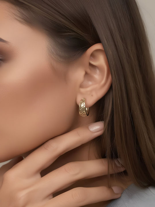 Chrysothemiss Γυναικεία Σκουλαρίκια Elara Hoops Δαντελωτό Σχέδιο Chrysothemiss Γυναικεία Σκουλαρίκια Elara Hoops Δαντελωτό Σχέδιο