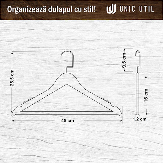UnicUtil Umeraș pentru Dulap pentru pantaloni Lemn Bej UUUM29X10 10buc