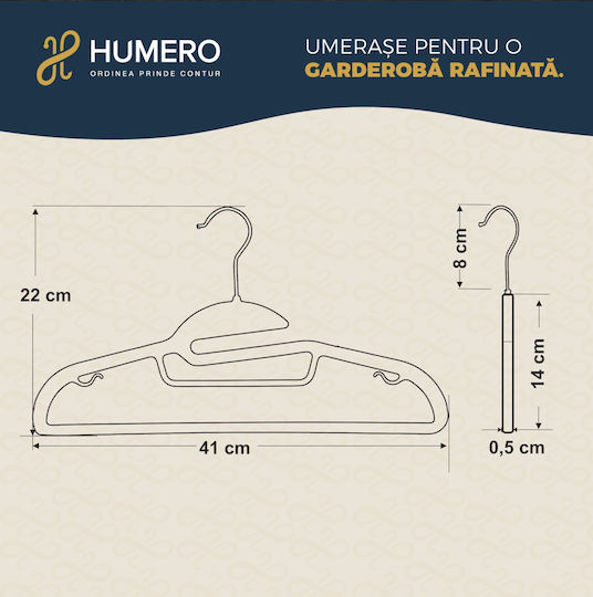 Humero Κρεμάστρα Ρούχων Γκρι 10τμχ