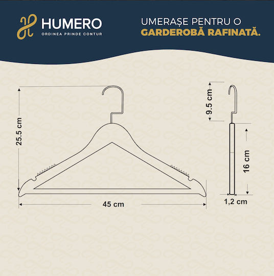 Humero Umeraș pentru Dulap pentru pantaloni Lemn Bej 10buc