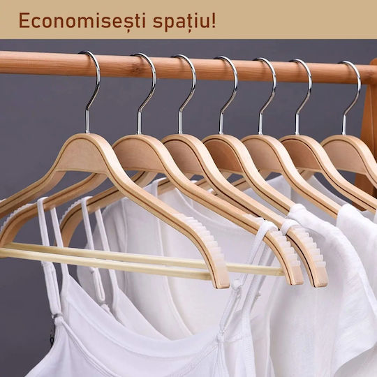 UnicUtil Umeraș pentru Dulap pentru pantaloni Lemn Bej UUUM09X5 5buc