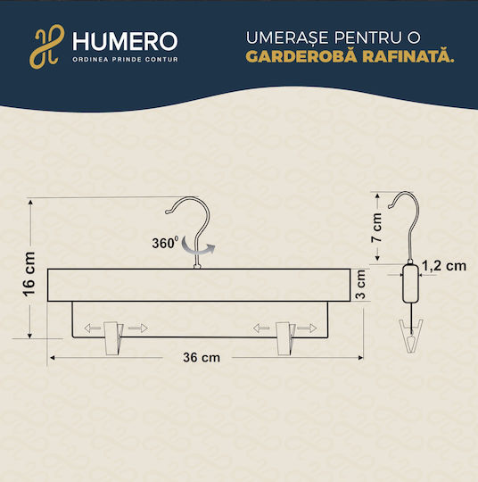 Humero Umeraș pentru Dulap pentru pantaloni Lemn Albă 10buc