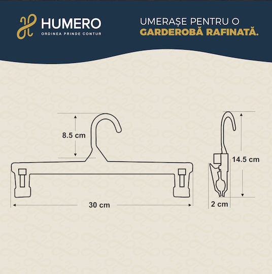 Humero Plastic Black Clothes Hanger for Pants HUUUM28X50 50 Pieces