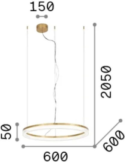 Ideal Lux LED Κρεμαστό Φωτιστικό Μαύρο 60εκ. Ideal Lux LED Κρεμαστό Φωτιστικό Μαύρο 60εκ.