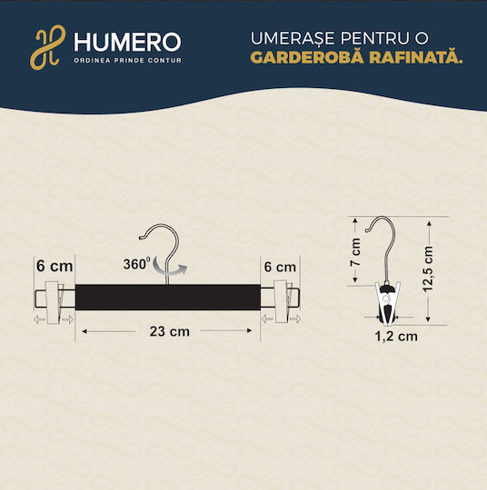 Humero Umeraș pentru Dulap pentru pantaloni Lemn Neagră 20buc