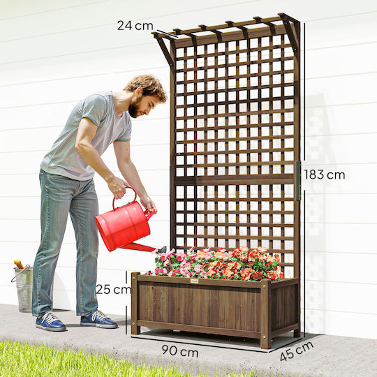 Outsunny Planter Box Lemn Maro 90x45x183cm.