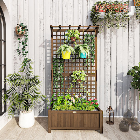 Outsunny Planter Box Lemn Maro 90x45x183cm.