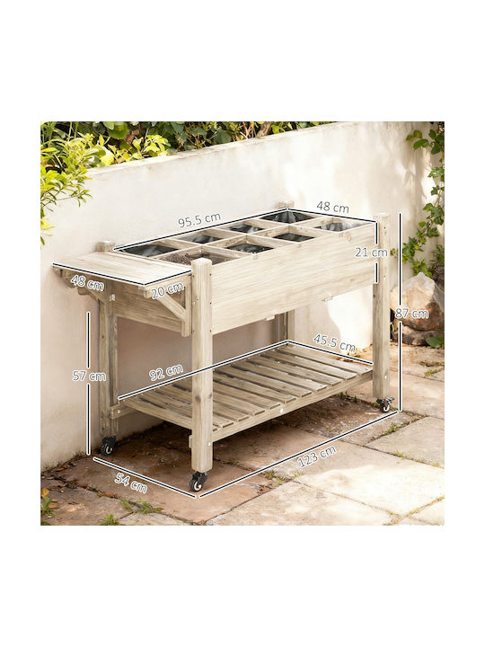 Outsunny Planter Box Lemn Wood 123x54x87cm.