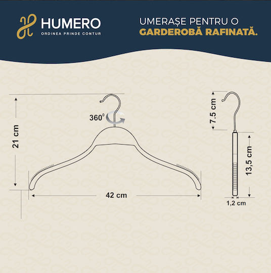 Humero Agățător De Haine Negru HUUUM38X30 30 Bucăți