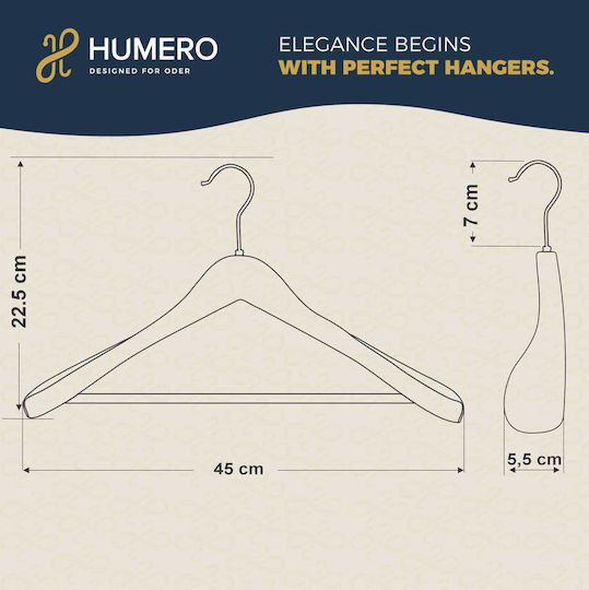 Humero Umeraș pentru Haine Neagră 6buc