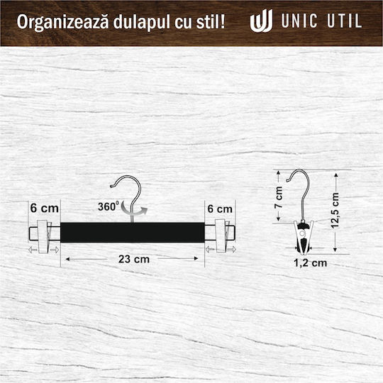 UnicUtil Κρεμάστρα Ντουλάπας για Παντελόνια Ξύλινη Λευκή UUUM67X10 10τμχ