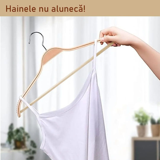 Humero Κρεμάστρα Ρούχων Μπεζ 5τμχ
