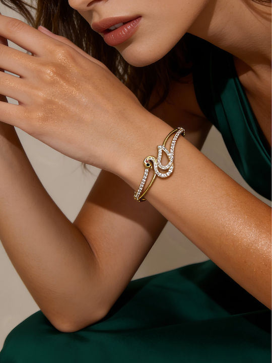 Chrysothemiss Brățară Pentru Femei Golden Whim Design Cu Zircon Alb