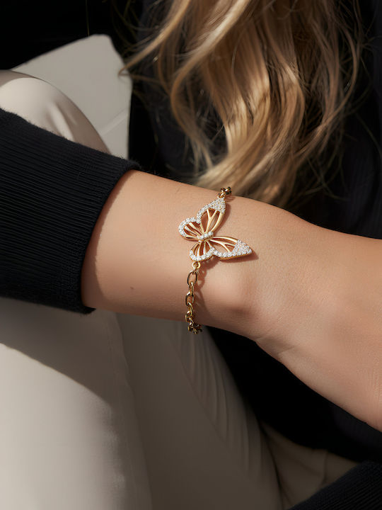 Chrysothemiss Damen Armband Papillon Éclat Schmetterling Weiße Zirkon