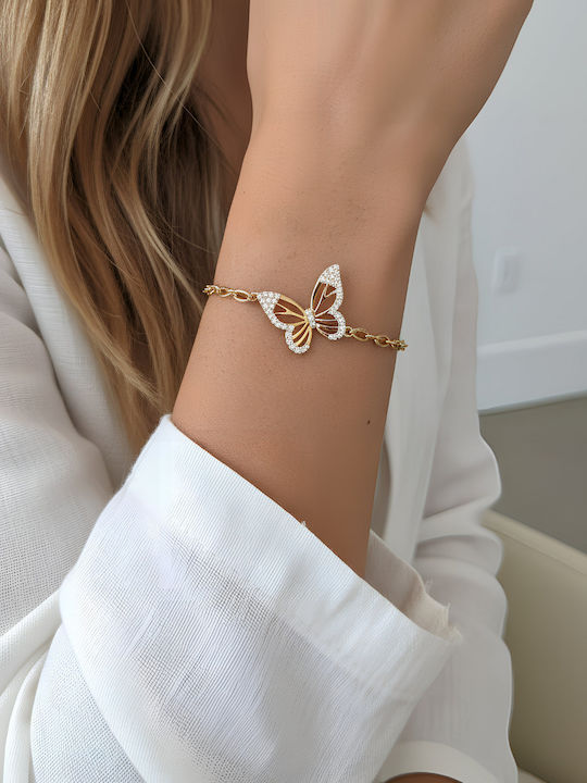Chrysothemiss Damen Armband Papillon Éclat Schmetterling Weiße Zirkon