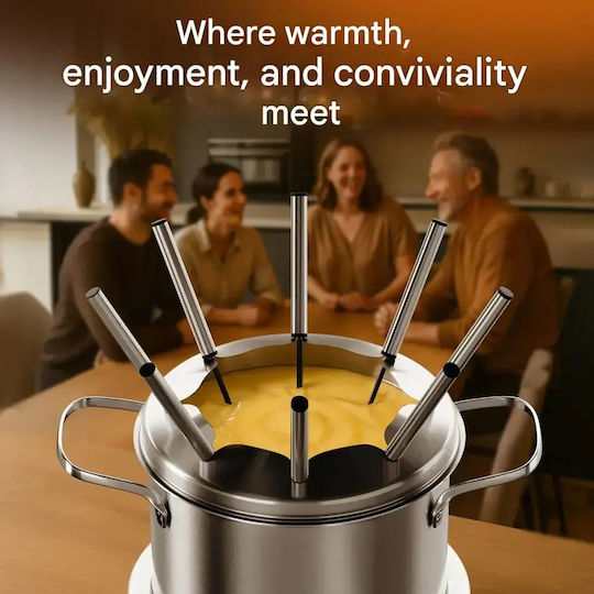 Profi Cook Vas pentru Fondue Electric din Oțel Inoxidabil Gri 28.1buc