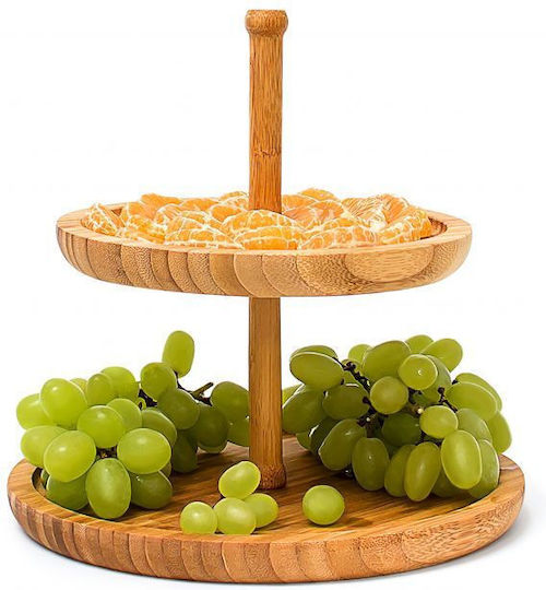 Relaxdays Hölzernes Etagere 2 Etagen Ø25cm 1Stück