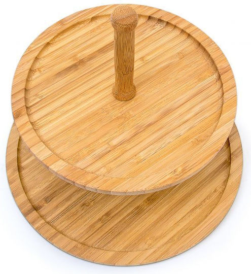 Relaxdays Hölzernes Etagere 2 Etagen Ø25cm 1Stück
