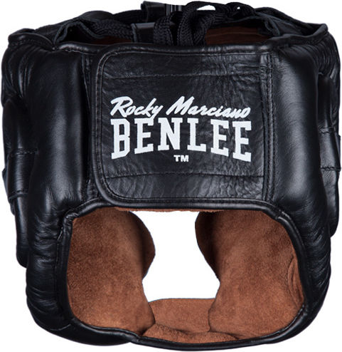 Benlee Adult Full Face Boxing Headgear Leather Black