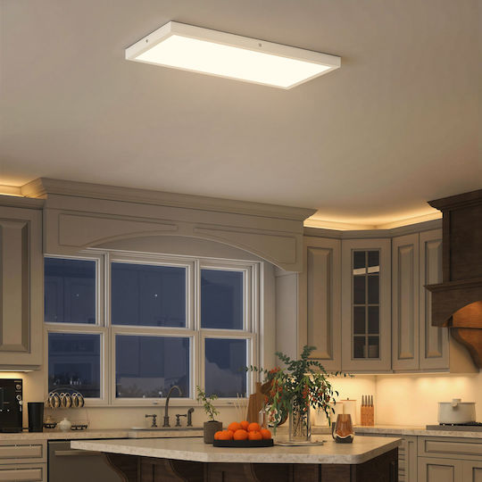 HomCom Таванно осветление 60бр Бяла с Вграден LED