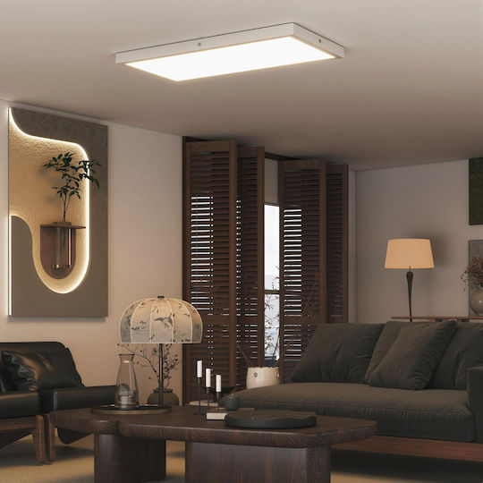 HomCom Таванно осветление 60бр Бяла с Вграден LED