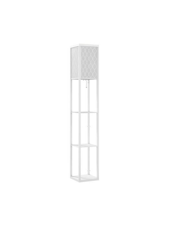 HomCom Stehleuchte H160xB26cm. mit Fassung für Lampe E27 Weiß