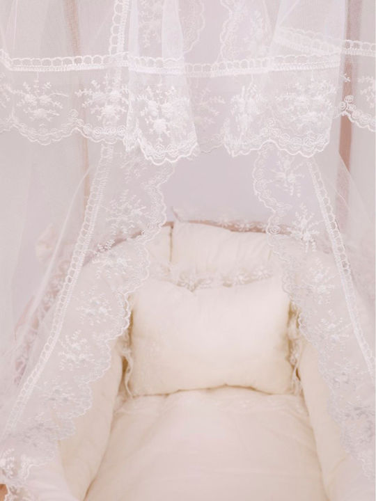 Baby Sleep Set Lace Natural Wood White 95x65x85cm