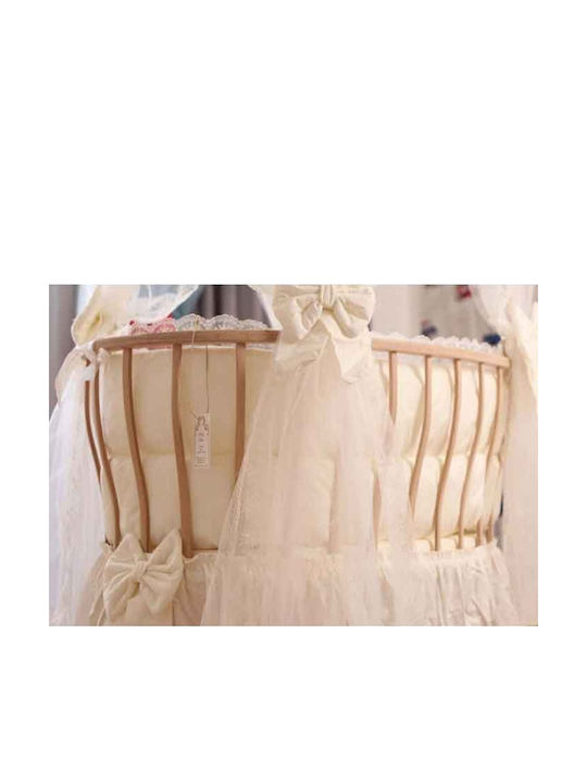 Baby Sleep Set Lace Natural Wood White 95x65x85cm