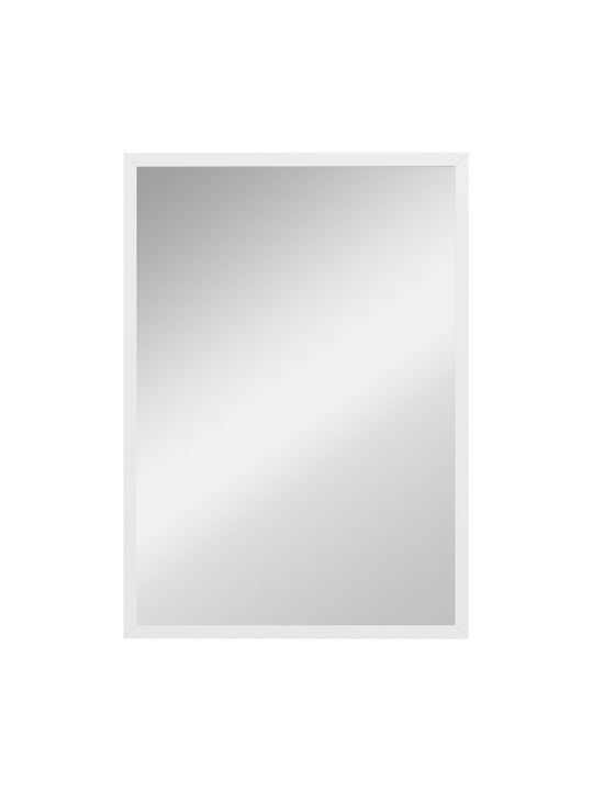 HomCom Wandspiegel mit Weiß Hölzernes Rahmen 70x50cm 1Stück