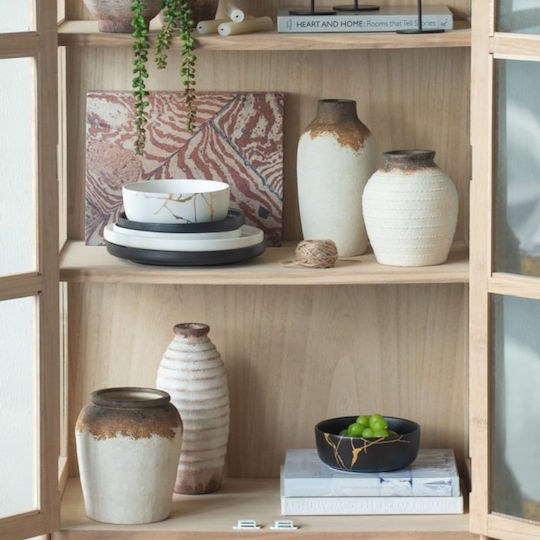 Artekko Διακοσμητικό Βάζο Κεραμικό Λευκό Φ12.7xΥ28.4cm