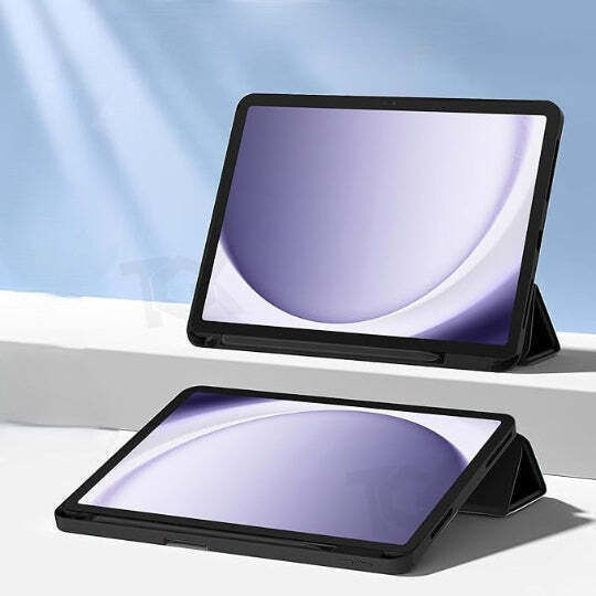 Jteach Tpu Back Tri-fold Flip Cover Stand Book Cover Case Pencil Holder Samsung Galaxy Tab A9 Plus Black